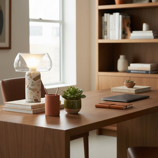 Lila Modern Travertine Table Lamp