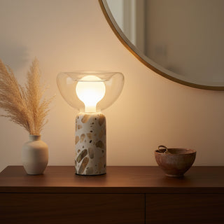 Lila Modern Travertine Table Lamp