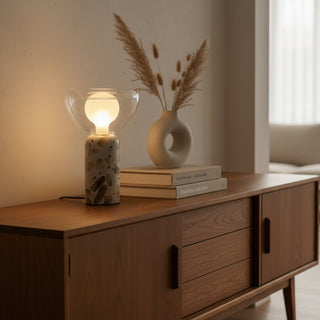 Lila Modern Travertine Table Lamp