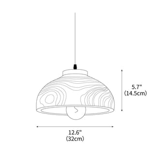Ashen Wave Minimalist Resin Pendant Light