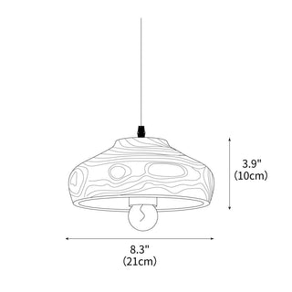 Ashen Wave Minimalist Resin Pendant Light