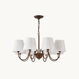 Clara Traditional Bronze  Pleated Fabric Chandelier