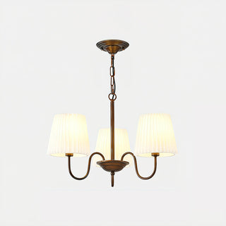 Clara Traditional Bronze  Pleated Fabric Chandelier