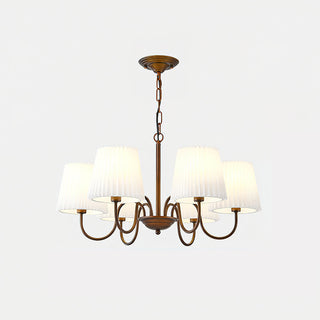 Clara Traditional Bronze  Pleated Fabric Chandelier