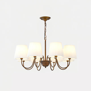 Clara Traditional Bronze  Pleated Fabric Chandelier