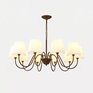 Clara Traditional Bronze  Pleated Fabric Chandelier