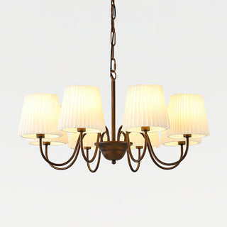 Clara Traditional Bronze  Pleated Fabric Chandelier