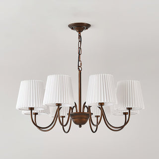Clara Traditional Bronze  Pleated Fabric Chandelier