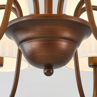 Clara Traditional Bronze  Pleated Fabric Chandelier