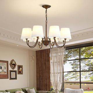 Clara Traditional Bronze  Pleated Fabric Chandelier
