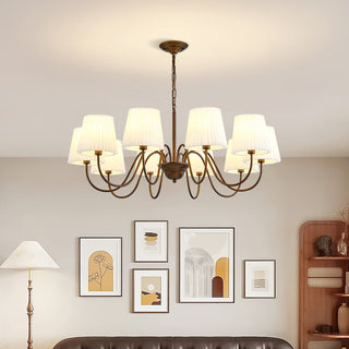 Clara Traditional Bronze  Pleated Fabric Chandelier