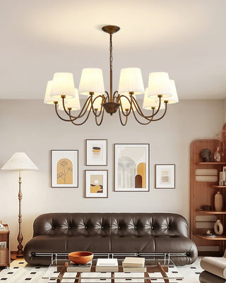 Clara Traditional Bronze  Pleated Fabric Chandelier