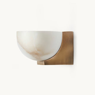 Ath Modern Alabaster Brass Wall Sconce