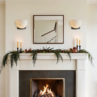 Ath Modern Alabaster Brass Wall Sconce