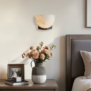 Ath Modern Alabaster Brass Wall Sconce