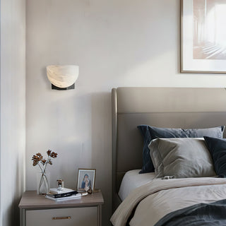 Ath Modern Alabaster Brass Wall Sconce