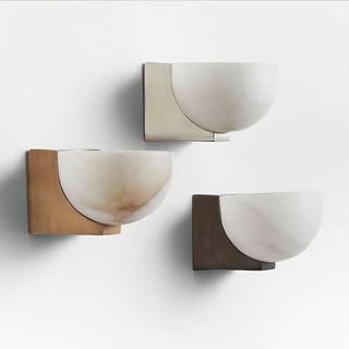 Ath Modern Alabaster Brass Wall Sconce