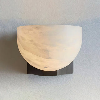 Ath Modern Alabaster Brass Wall Sconce