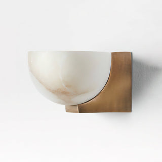 Ath Modern Alabaster Brass Wall Sconce