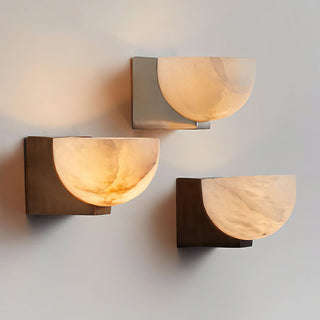 Ath Modern Alabaster Brass Wall Sconce