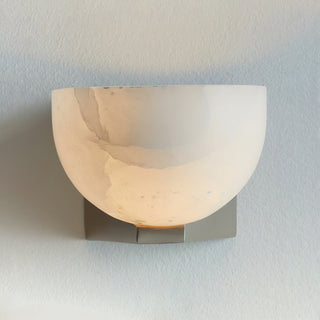 Ath Modern Alabaster Brass Wall Sconce