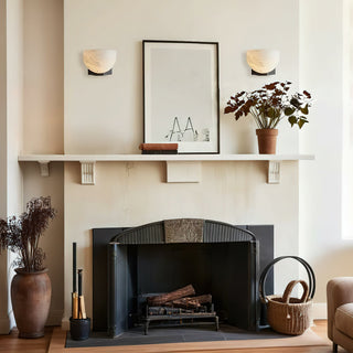 Ath Modern Alabaster Brass Wall Sconce