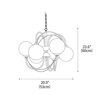 Atomic Orbit Sculptural Glass Chandelier
