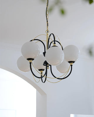 Atomic Orbit Sculptural Glass Chandelier