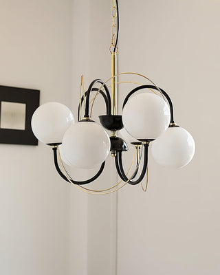 Atomic Orbit Sculptural Glass Chandelier