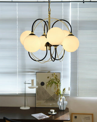 Atomic Orbit Sculptural Glass Chandelier