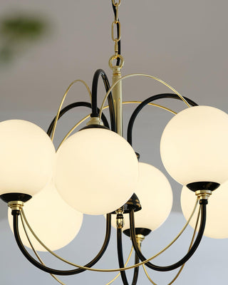 Atomic Orbit Sculptural Glass Chandelier