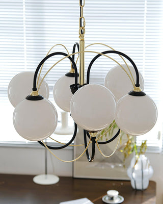 Atomic Orbit Sculptural Glass Chandelier