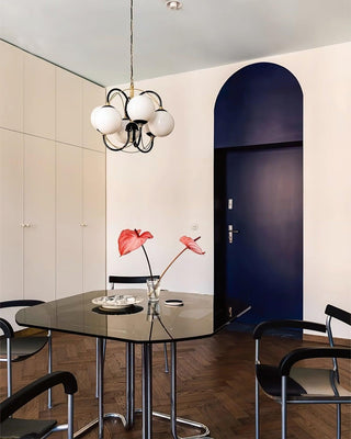 Atomic Orbit Sculptural Glass Chandelier