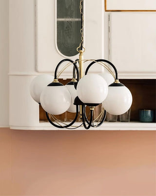 Atomic Orbit Sculptural Glass Chandelier