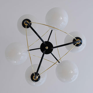 Atomic Orbit Sculptural Glass Chandelier