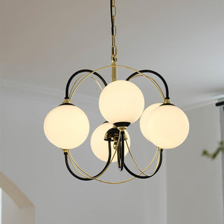 Atomic Orbit Sculptural Glass Chandelier