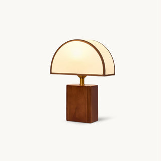 Arch Walnut & Brass Table Lamp