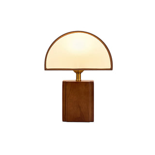 Arch Walnut & Brass Table Lamp