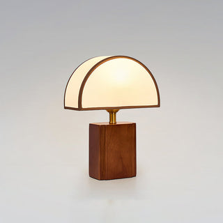 Arch Walnut & Brass Table Lamp