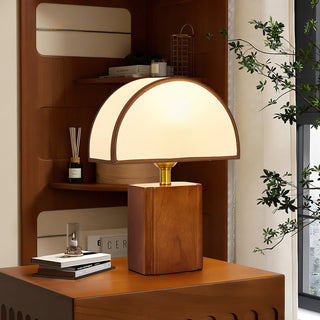 Arch Walnut & Brass Table Lamp