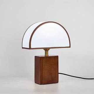 Arch Walnut & Brass Table Lamp