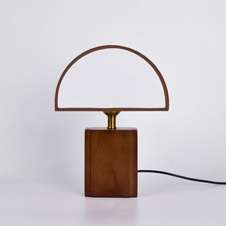 Arch Walnut & Brass Table Lamp