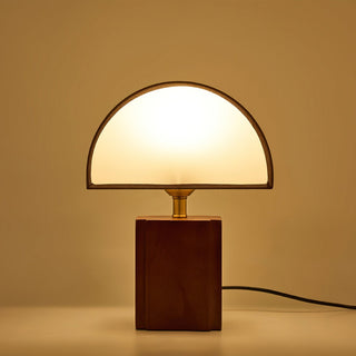Arch Walnut & Brass Table Lamp