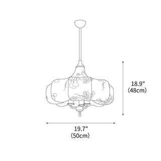 Aurora Bloom Retro Cloth Pendant Light