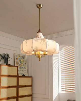 Aurora Bloom Retro Cloth Pendant Light