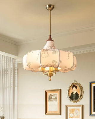 Aurora Bloom Retro Cloth Pendant Light
