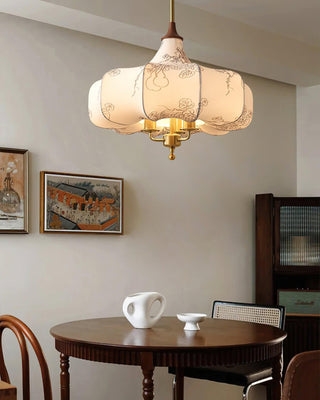 Aurora Bloom Retro Cloth Pendant Light