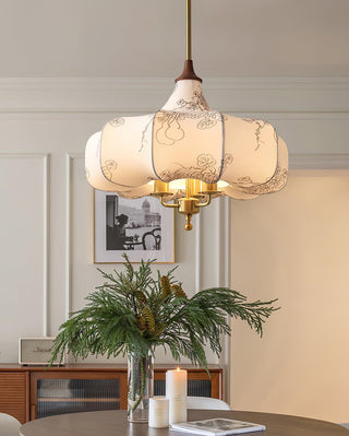 Aurora Bloom Retro Cloth Pendant Light