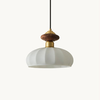 Bailey Walnut Brass Glass Pendant Light