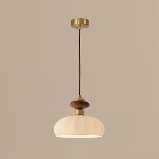 Bailey Walnut Brass Glass Pendant Light